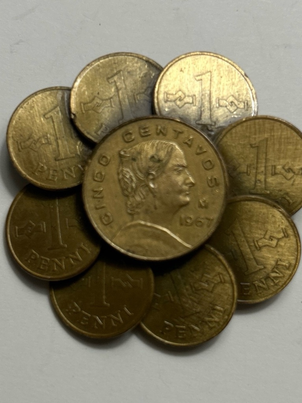 Mexican 5 Centavos Coin Brooch